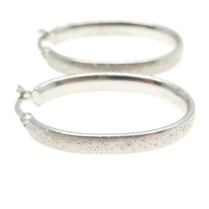 925 Sterling Silver Hinged Oval Hoop Earrings