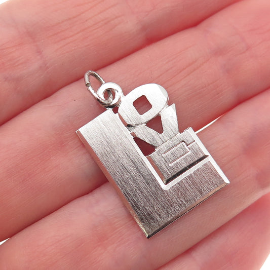1/20 12K White Gold Filled Vintage Love Charm Pendant