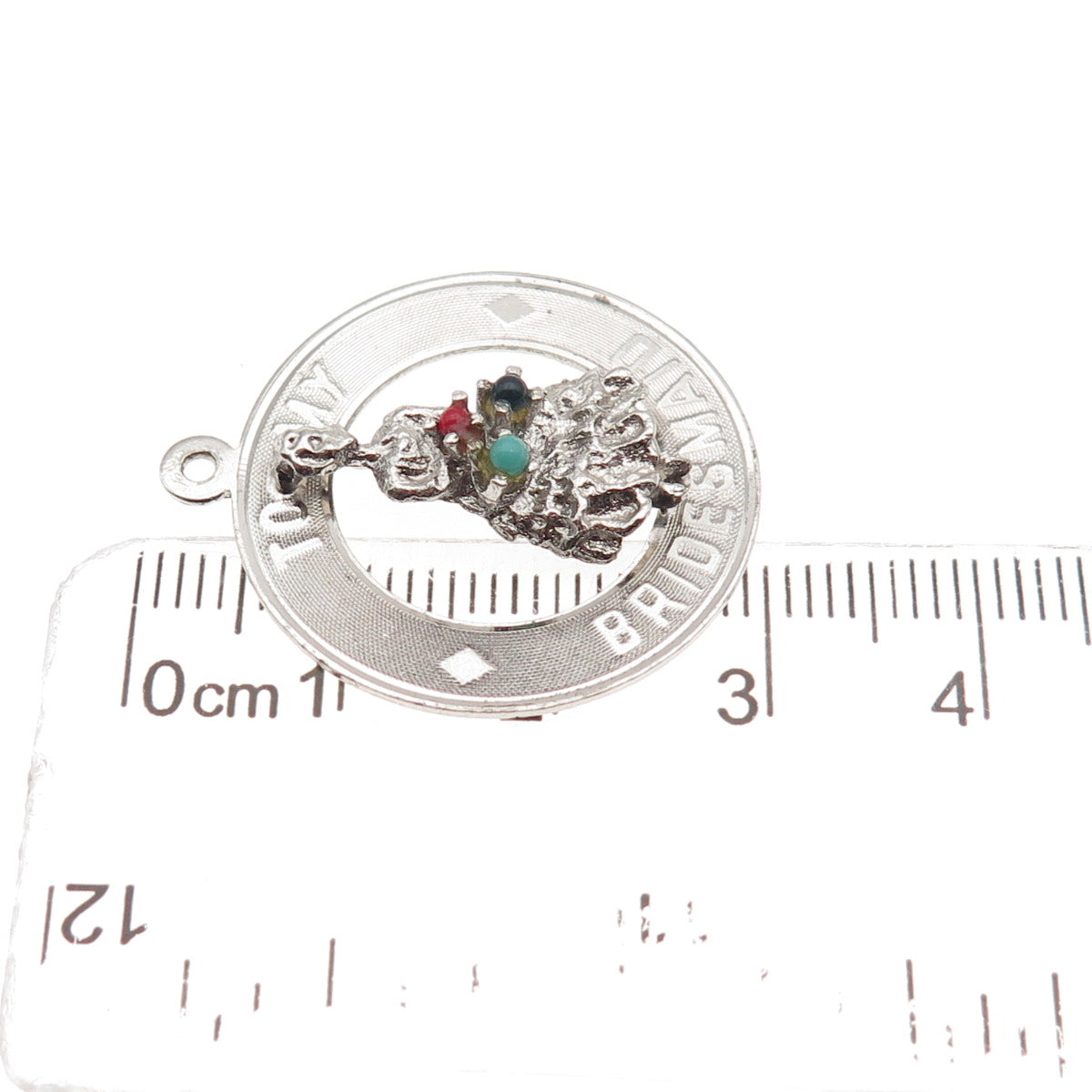 925 Sterling Silver Vintage Rhinestone To My Bridesmaid Charm Pendant