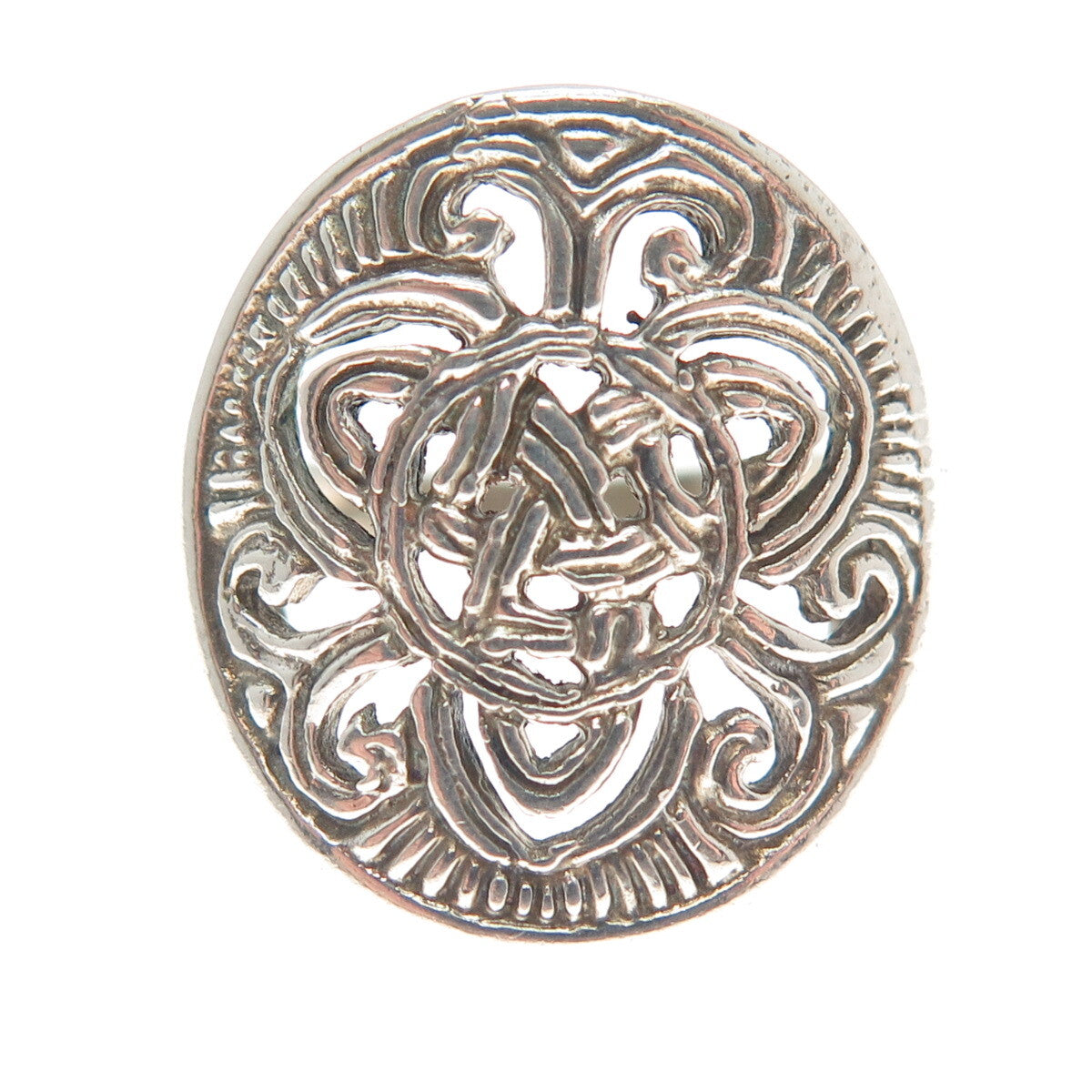 925 Sterling Silver Vintage Celtic Tribal Ring Size 7.75