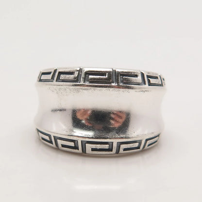 925 Sterling Silver Vintage Kabana Greek Maze Ring Size 6.25