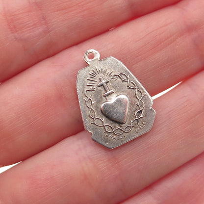 Creed Sterling Silver Antique Art Deco Infant of Prague Oxidized Charm Pendant