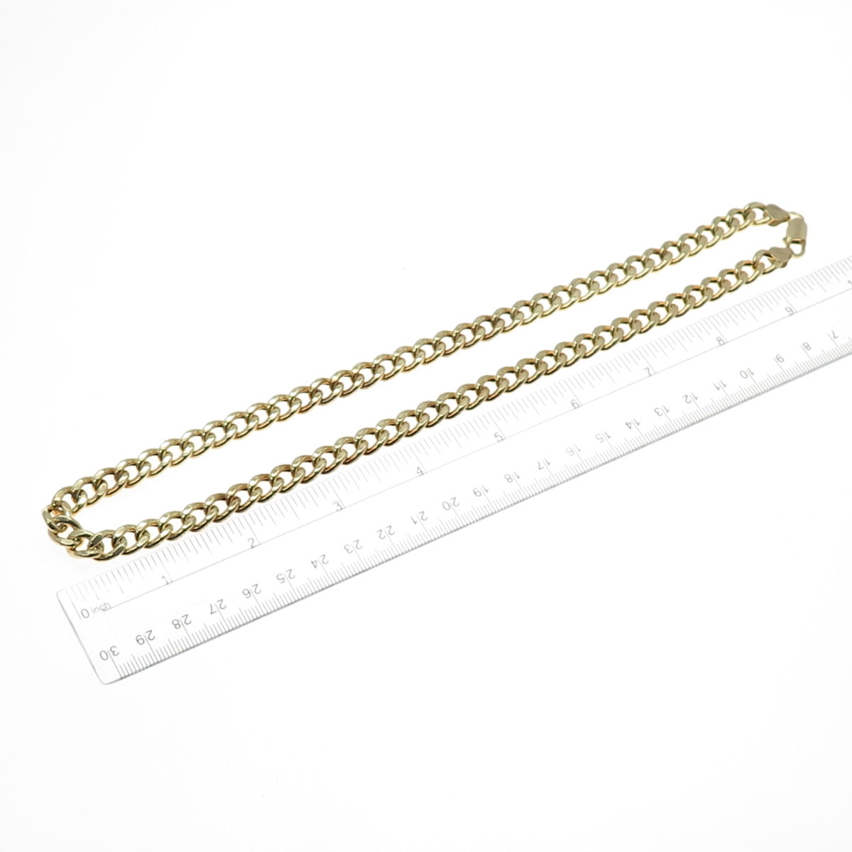 925 Sterling Silver Gold Plated Vintage Italy Curb Chain Necklace 20"
