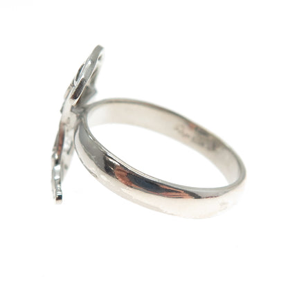 ARYA 925 Sterling Silver Real Rose-Cut Diamond Crescent Ring Size 9.5