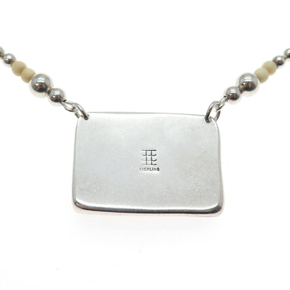 Old Pawn Navajo Sterling Silver Vintage Southwestern Beaded Chain Necklace 16"