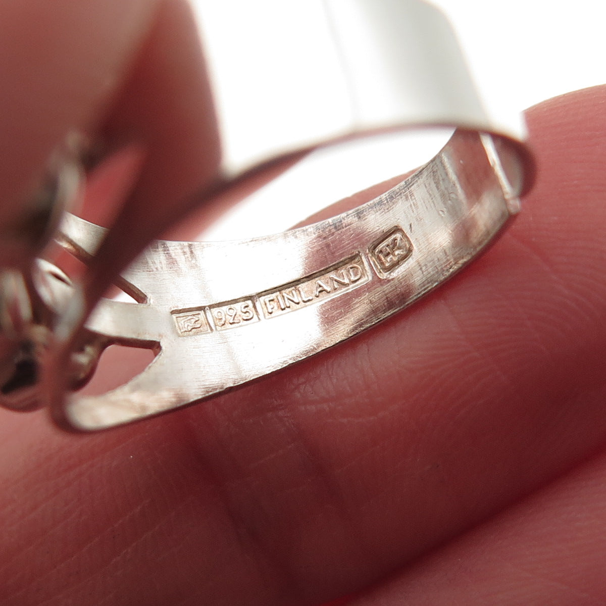 Kultaseppa Salovaara Sterling Vintage Finland Real Quartz Adjustable Ring Size 7