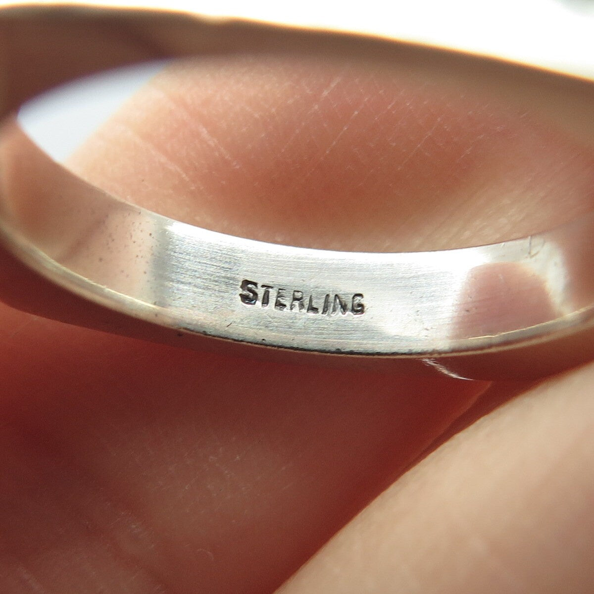 925 Sterling Silver Vintage Concave Square Ring Size 6.25