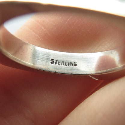 925 Sterling Silver Vintage Concave Square Ring Size 6.25