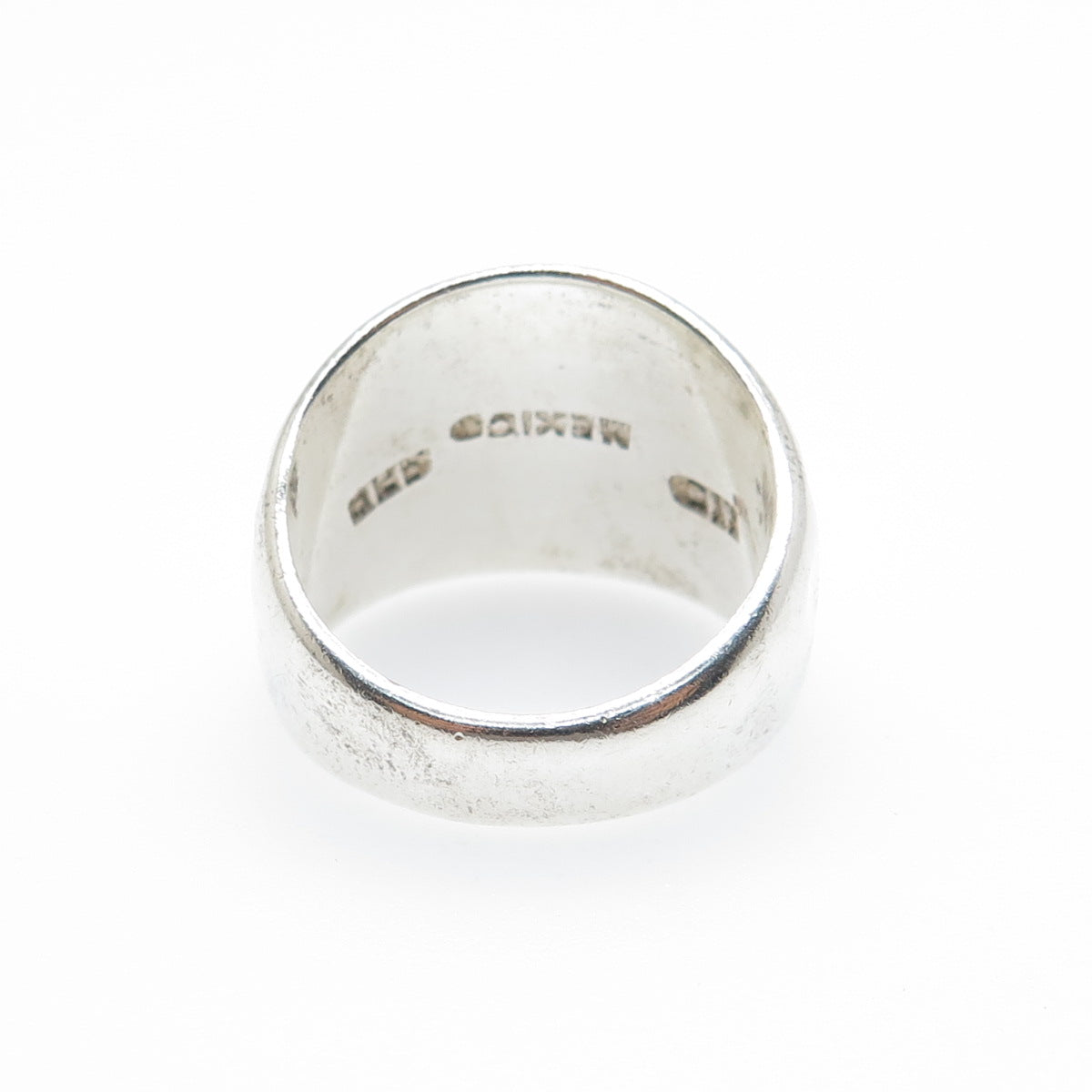 925 Sterling Silver Vintage CII Mexico Modernist Hammered Ring Size 8