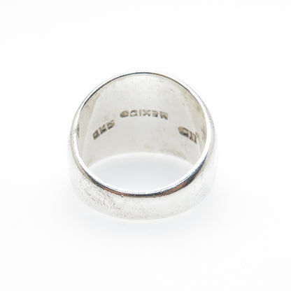 925 Sterling Silver Vintage CII Mexico Modernist Hammered Ring Size 8