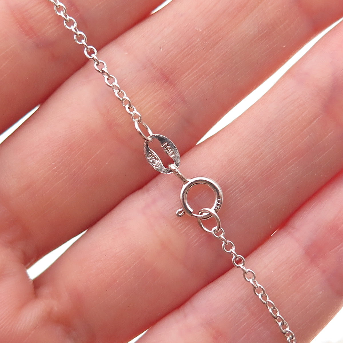 925 Sterling Silver Vintage Love Cable Chain Necklace 16"