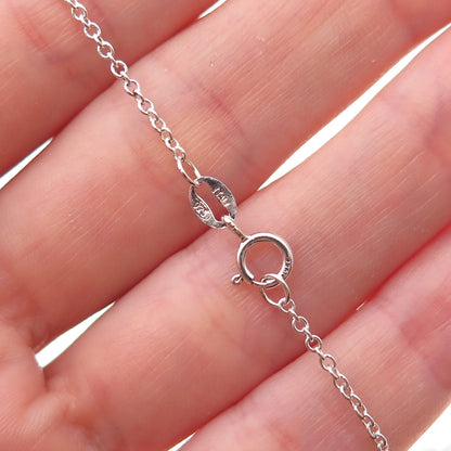 925 Sterling Silver Vintage Love Cable Chain Necklace 16"