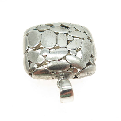 925 Sterling Silver Vintage Pebble Pendant