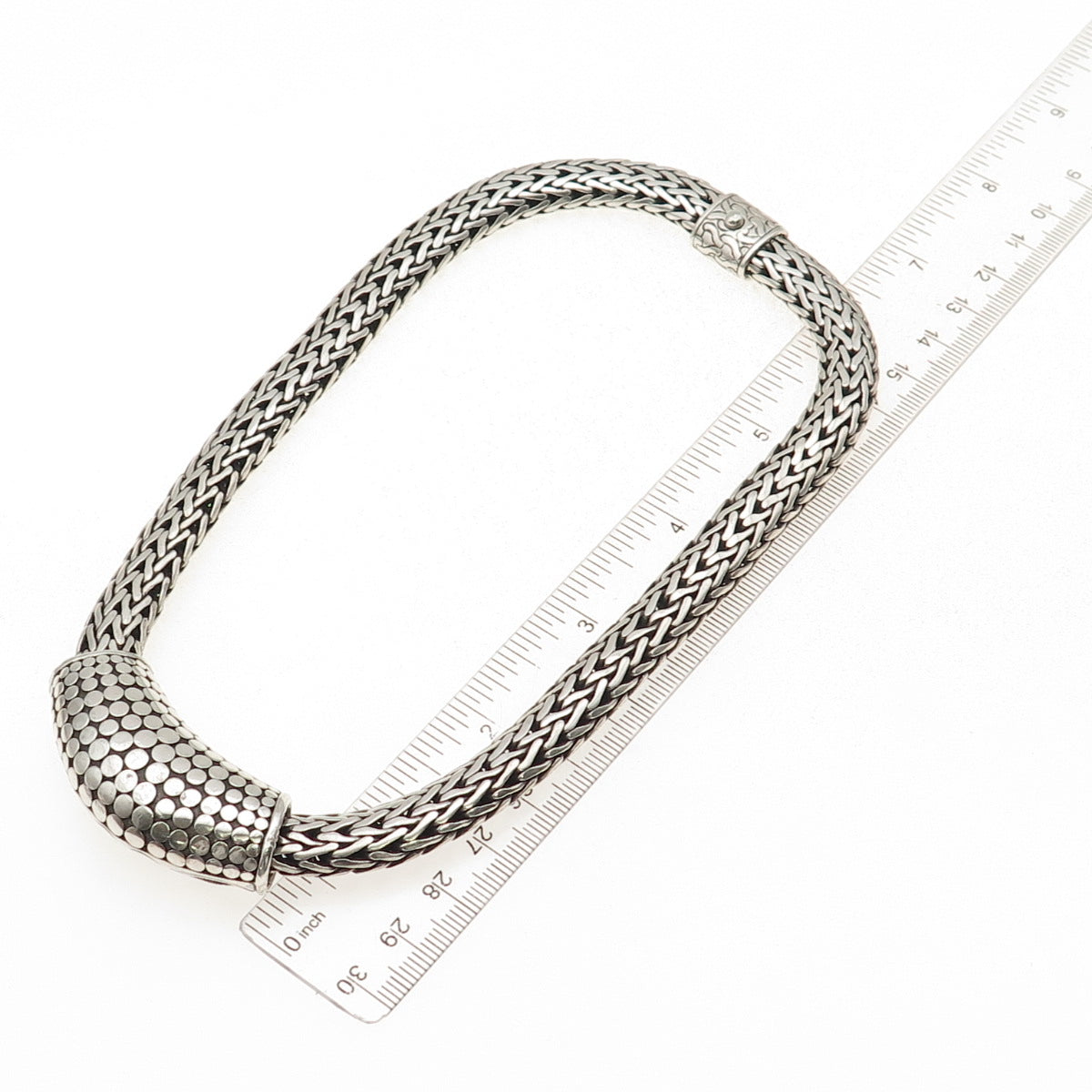 John Hardy Sterling Silver Vintage Woven Icon Heavy 184.5g Chain Necklace 16"