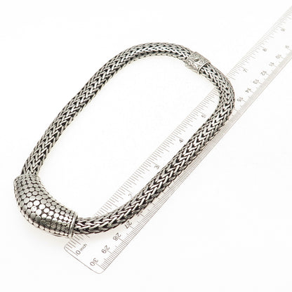 John Hardy Sterling Silver Vintage Woven Icon Heavy 184.5g Chain Necklace 16"