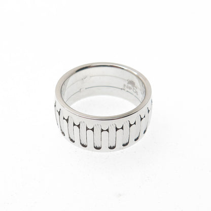 NEOS 925 Sterling Silver Textured Sewing Stitches Band Ring Size 7.75