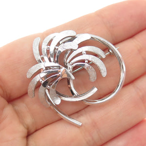 VAN DELL 925 Sterling Silver Antique Art Deco Floral Pin Brooch