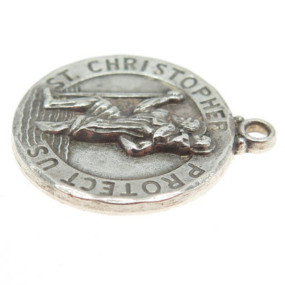 H.F. BARROWS CO. 925 Sterling Silver Antique Art Deco St. Christopher Pendant