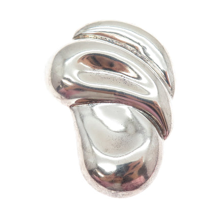 925 Sterling Silver Vintage Mexico Modernist Puffy Pin Brooch