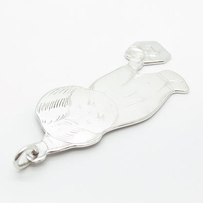 925 Sterling Silver Vintage Lunt Boy w/ Gift Box Pendant