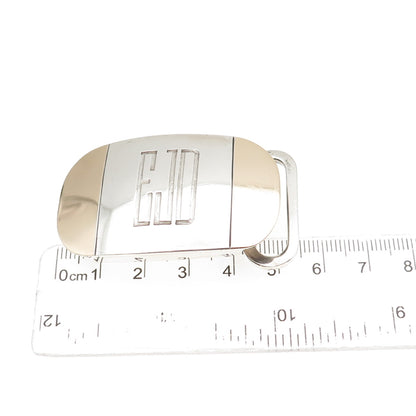Tiffany & Co. 925 Sterling Silver 14K Gold Vintage EJD Monogram Belt Buckle