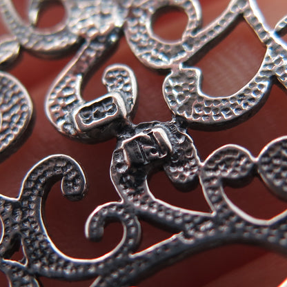 925 Sterling Silver Vintage Ornate Round Pendant