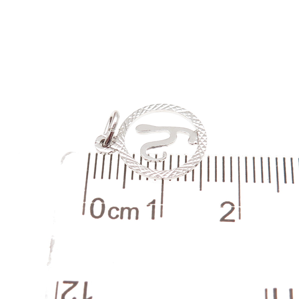 925 Sterling Silver Vintage Diamond-Cut Letter Y Initial Mini Charm Pendant