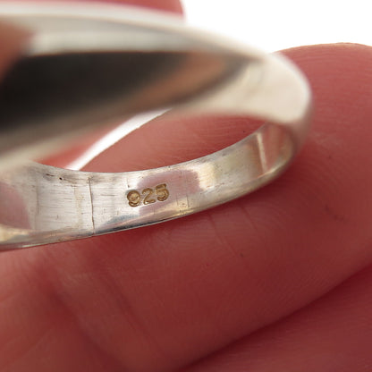 925 Sterling Silver Vintage Round-Cut C Z Sun Signet Ring Size 7