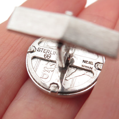 925 Sterling Silver Vintage Bear & Bull Coin Cufflinks