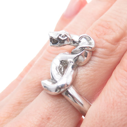 925 Sterling Silver Vintage Snake Ring Size 7.75