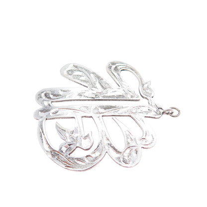 925 Sterling Silver Vintage Engraved Fortune Chinese Character Charm Pendant