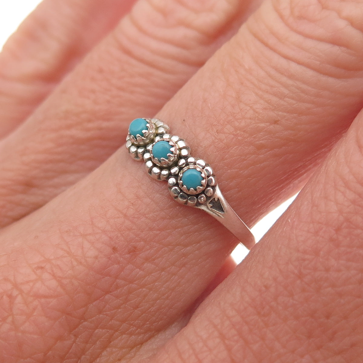Bell Trading Post Old Pawn 925 Sterling Silver Vintage Turquoise Ring Size 6.75