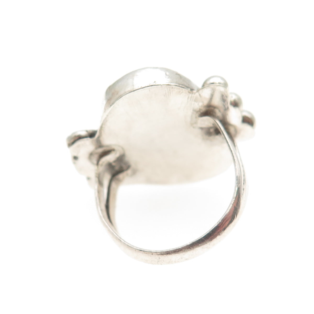 Old Pawn 925 Sterling Silver Vintage Kingman Turquoise Tribal Ring Size 4.25