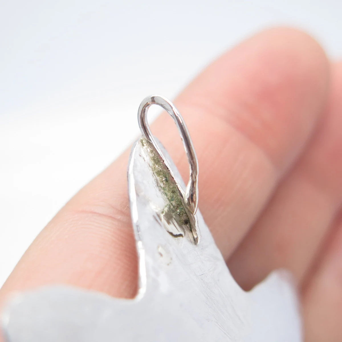 925 Sterling Silver Vintage Abstract Leaf Floral Slide Pendant