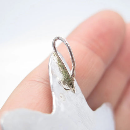 925 Sterling Silver Vintage Abstract Leaf Floral Slide Pendant
