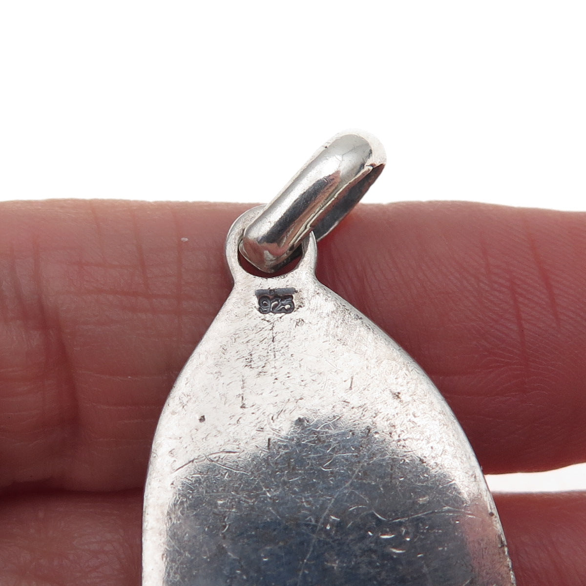 925 Sterling Silver Vintage Real Tyrone Turquoise Oxidized Pendant
