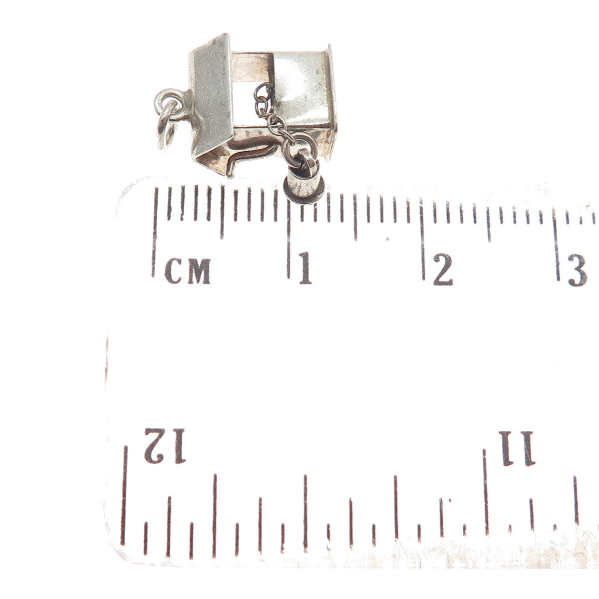 925 Sterling Silver Antique Art Deco Water Well Minimalist Charm Pendant