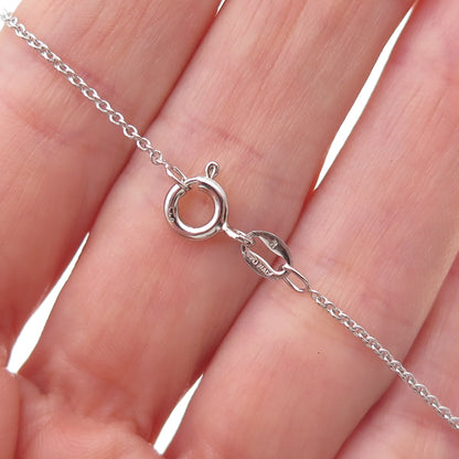 925 Sterling Silver Italy Round-Cut C Z Trinity Cable Chain Necklace 18"