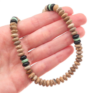 Jay King Desert Rose 925 Sterling Vintage Jasper Onyx Turquoise Necklace 18-20"