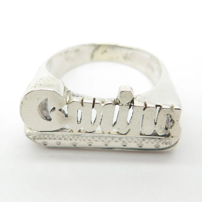 925 Sterling Silver Vintage "Carina" Personalizes Ring Size 5.25