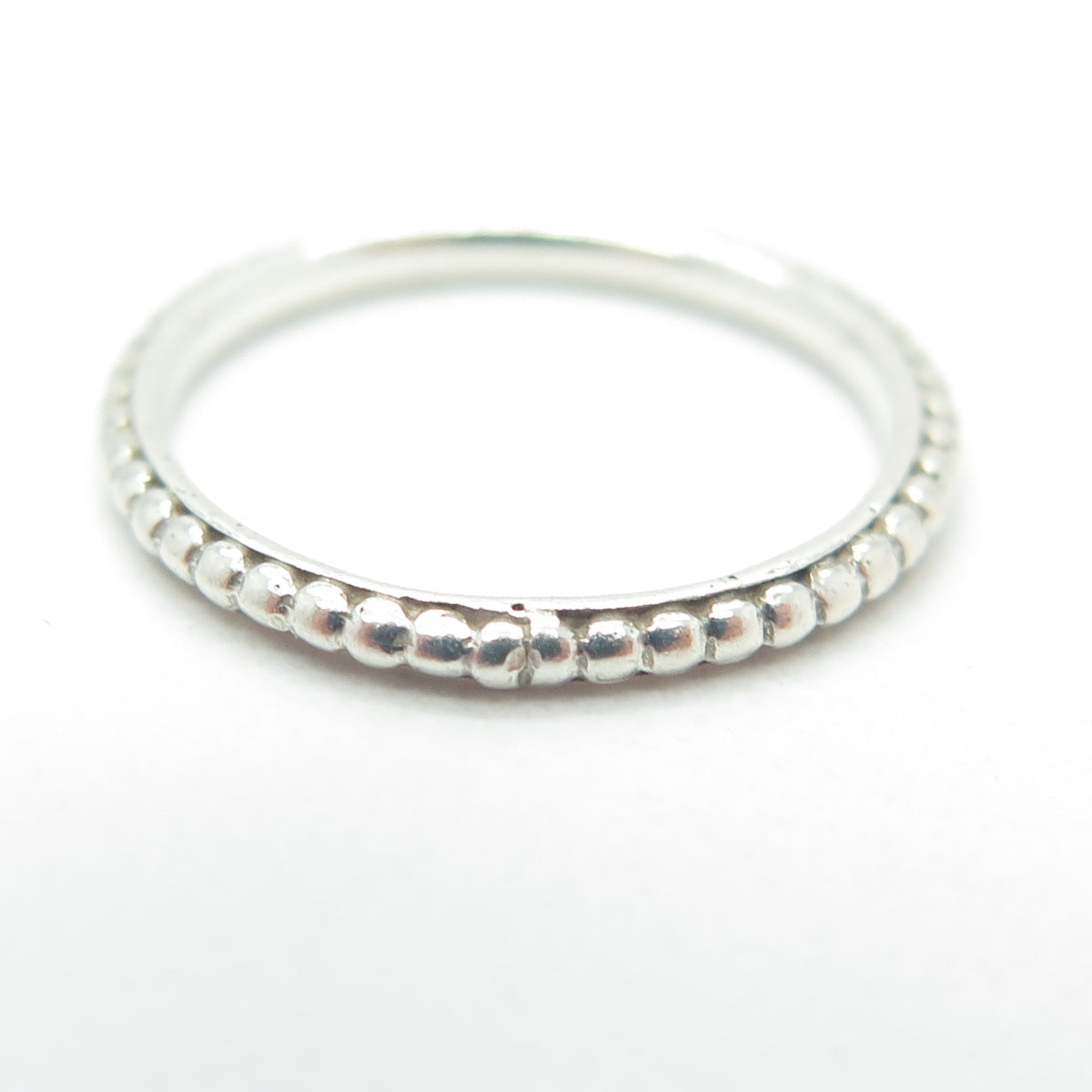 925 Sterling Silver Vintage Beaded Band Ring Size 5.25