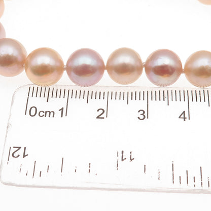 925 Sterling Silver Vintage Real Pearl Ball Beaded Link Bracelet 6.75"