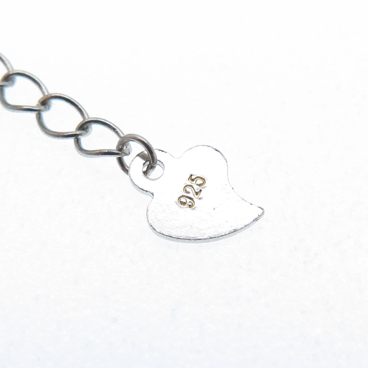 925 Sterling Silver Round-Cut Black & White C Z Deer Cable Chain Necklace 18-20"