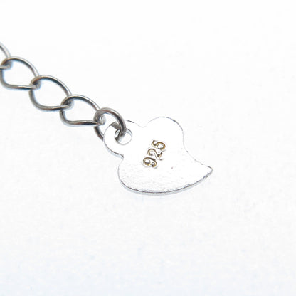 925 Sterling Silver Round-Cut Black & White C Z Deer Cable Chain Necklace 18-20"