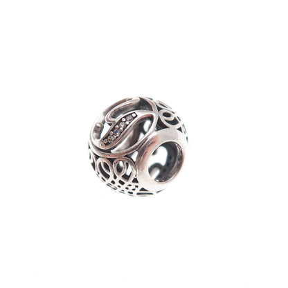 Pandora 925 Sterling Silver C Z Letter Y Slide Bead Charm