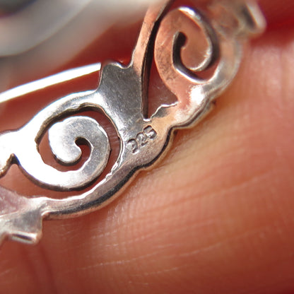 PETER STONE 925 Sterling Silver Vintage Spiral Oxidized Band Ring Size 8.75