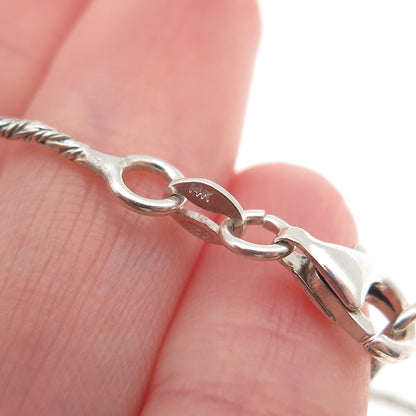 925 Sterling Silver 14K Rose Gold Vintage Modernist Chain Necklace 18"