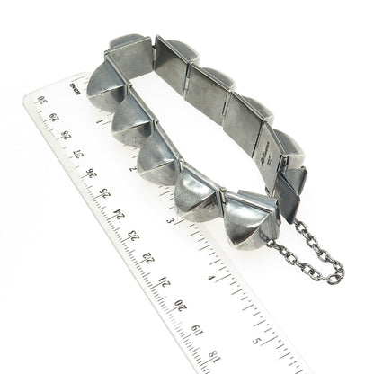 PAT AREIAS 925 Sterling Silver Vintage Modernist Solid 86.0g Bracelet 7.5"