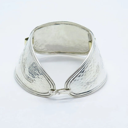 925 Sterling Silver 2-Tone Vintage Man Riding Bull Panel Link Bracelet 7.5"