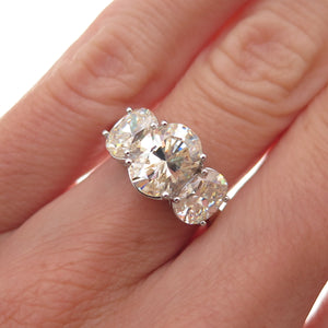 925 Sterling Silver Oval-Cut Canary C Z Engagement Ring Size 5.25